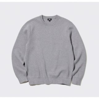 ユニクロ(UNIQLO)のウォッシャブルストレッチミラノリブクルーネックセーター GRAY 3XL(ニット/セーター)