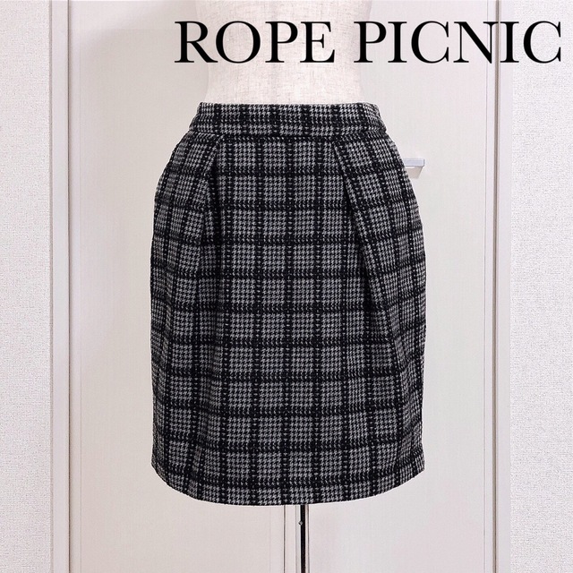 Rope' Picnic(ロペピクニック)のロペピクニック チェック スカート ウール 起毛 レディースのスカート(ひざ丈スカート)の商品写真