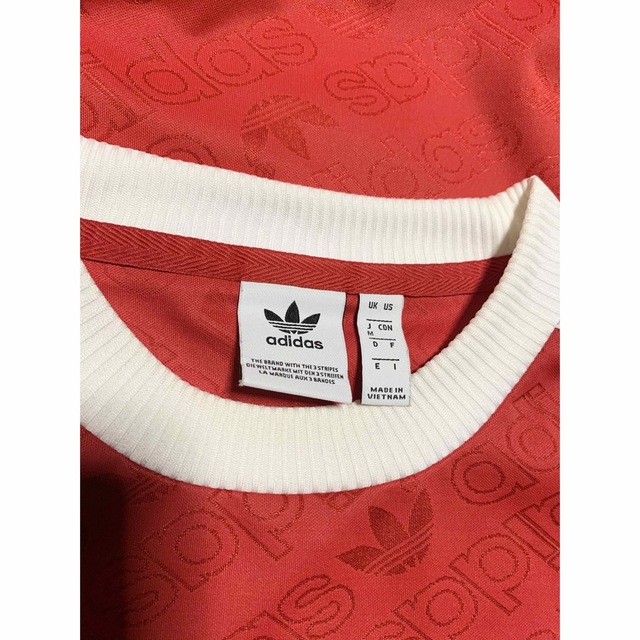 adidas(アディダス)のadidas アディダス  ジャージTシャツ　RED/Mサイズ レディースのトップス(Tシャツ(長袖/七分))の商品写真