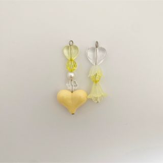 ハンドメイド ピアス イヤリング オタ活 推し活 韓国 黄色 イエロー #B(ピアス)