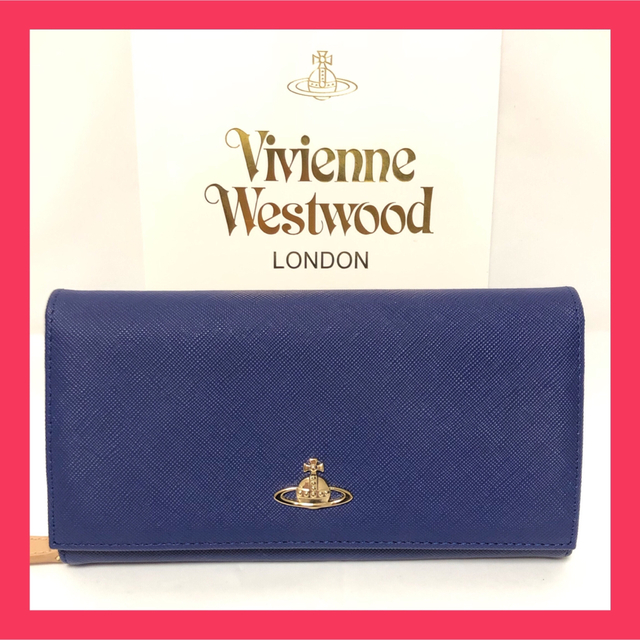 ????新品訳あり???? VivienneWestwood 長財布 ブルー ※初期汚れ有り