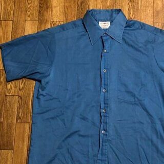 タウンクラフト(TOWNCRAFT)の60〜70s TOWN CRAFT PENNEY’S 半袖 ワークシャツ 水色(シャツ)