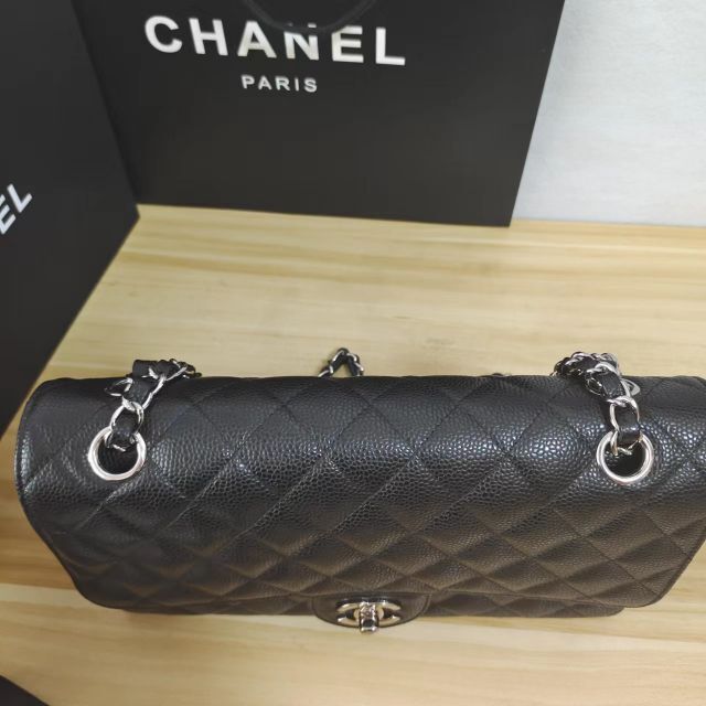 CHANEL - CHANEL マトラッセ 25 キャビアスキン 黒