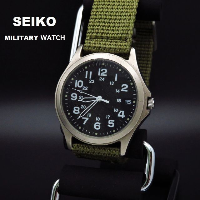 SEIKO ミリタリーウォッチ デイト 腕時計 シンプルな文字盤