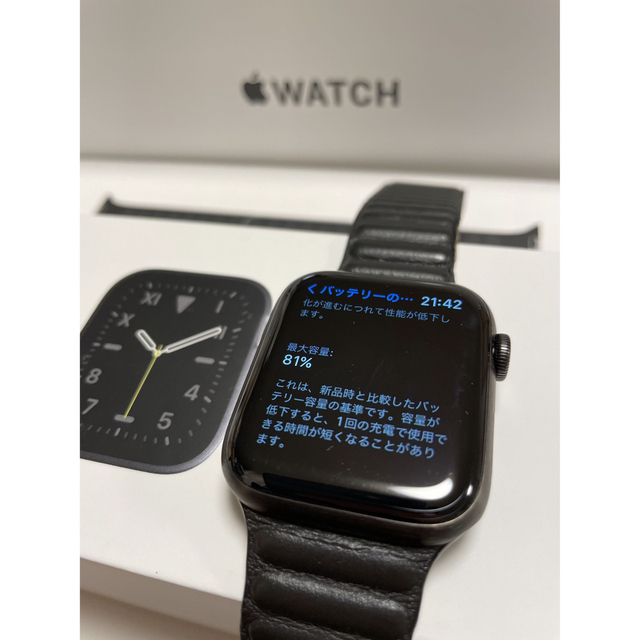 Apple Watch(アップルウォッチ)のミーキ様専用！【本日限定値下げ】AppleWatch 6 44mm チタニウム スマホ/家電/カメラのスマートフォン/携帯電話(その他)の商品写真