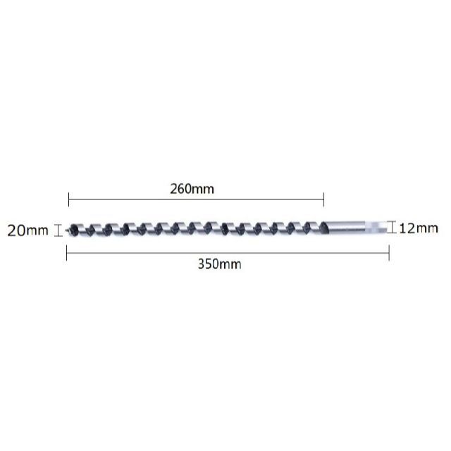 木工用　ドリルビット　20ｘ350ｍｍ　6角柄　電気ドリル対応 スポーツ/アウトドアの自転車(工具/メンテナンス)の商品写真