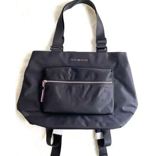 トミーヒルフィガー(TOMMY HILFIGER)の【新品】トミーヒルフィガー バックパック ショルダーバッグ 3way ブラック(リュック/バックパック)