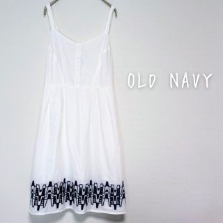 オールドネイビー(Old Navy)のオールドネイビー ワンピース 白 チュニック キャミワンピ 刺繍 春 夏(ひざ丈ワンピース)