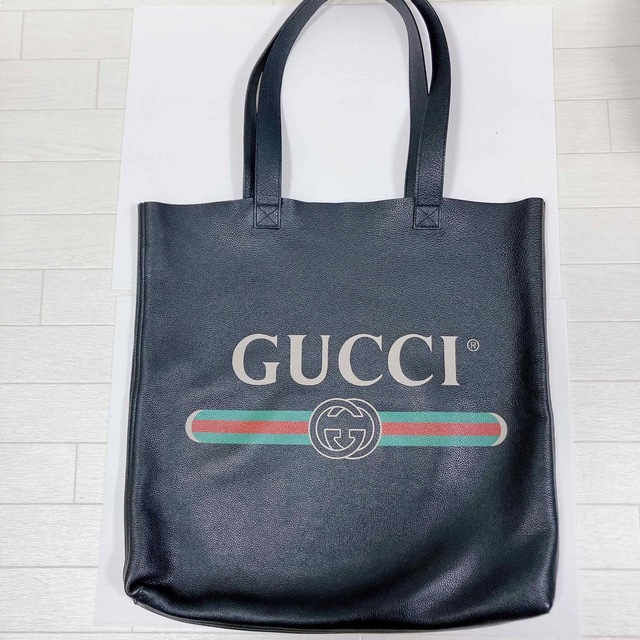 Gucci - GUCCI　ヴィンテージロゴレザートート　黒　ユニセックス