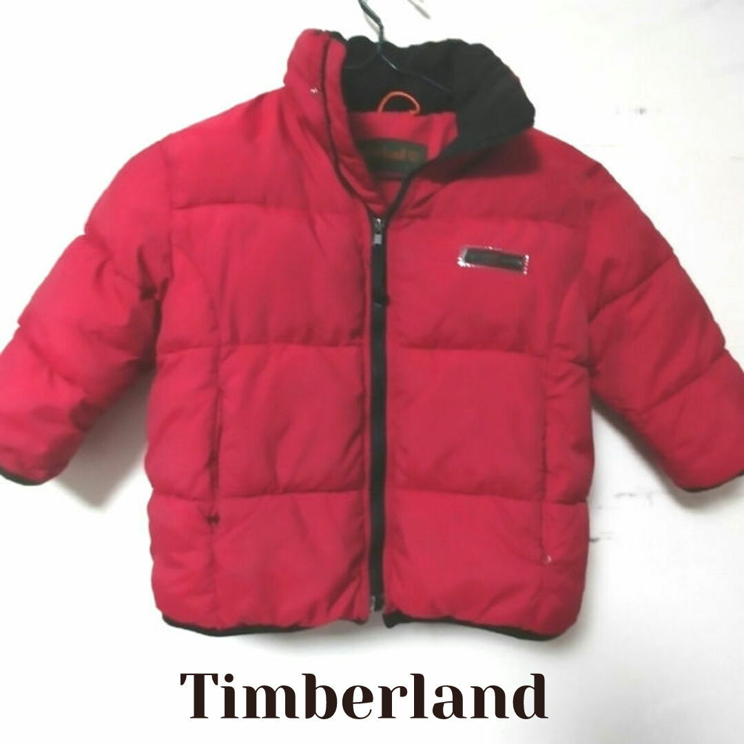 Timberland(ティンバーランド)のTimberland　ダウンジャケット120cm 赤　ティンバーランド　フード付 キッズ/ベビー/マタニティのキッズ服男の子用(90cm~)(ジャケット/上着)の商品写真