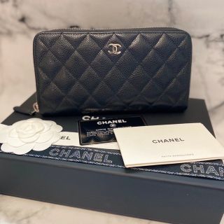 シャネル(CHANEL)の【美品☆付属品完備】CHANEL 長財布 キャビアスキン マトラッセ(財布)