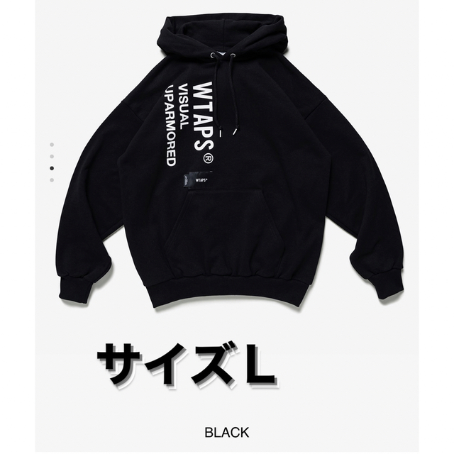 メンズ黒Ｌ　WTAPS 22AW  VISUAL UP ARMOREDパーカー