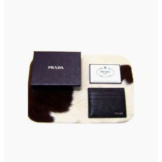 プラダ(PRADA)のプラダ名刺入れカードケース黒×ダークグレー新品マネークリップ2MC223/S81(折り財布)