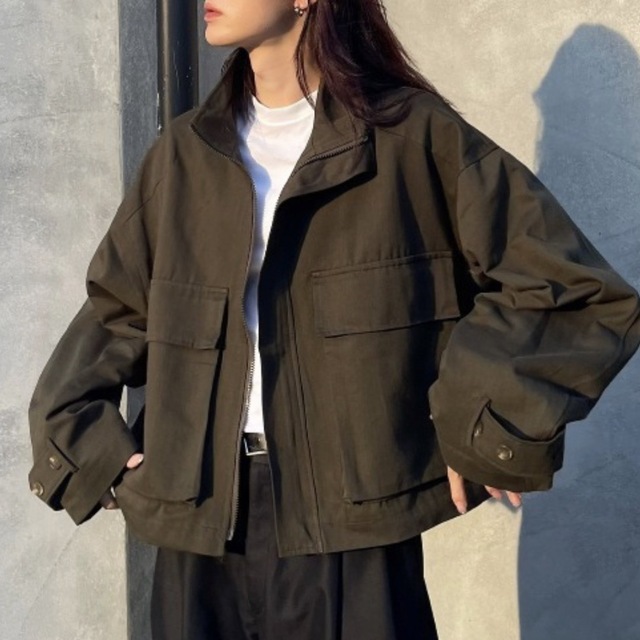 ジャケット/アウターcropped pocket bomber jacket