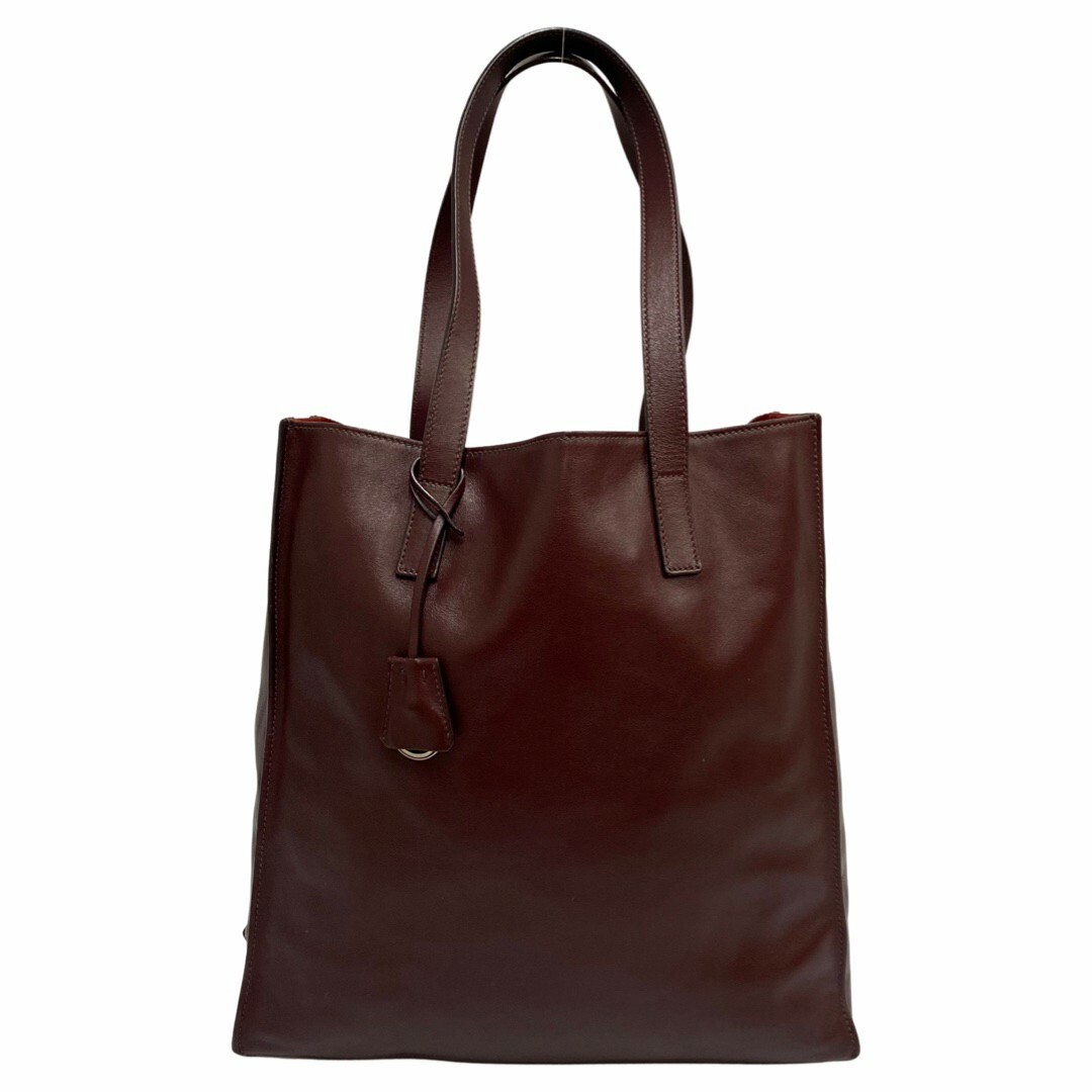 極 美品 保存袋付き PRADA プラダ 三角ロゴ 金具 レザー 本革 トート