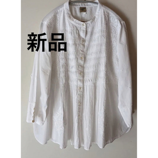 マライカ(MALAIKA)の新品　マライカ　GA-ON ラクノウ刺繍  2022 ブラウス　白　綿100%(シャツ/ブラウス(長袖/七分))