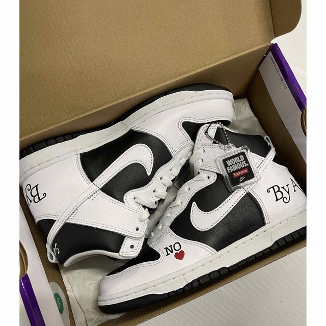 Supreme(シュプリーム)の【激レア】Supreme × Nike SB Dunk High エラー品 メンズの靴/シューズ(スニーカー)の商品写真