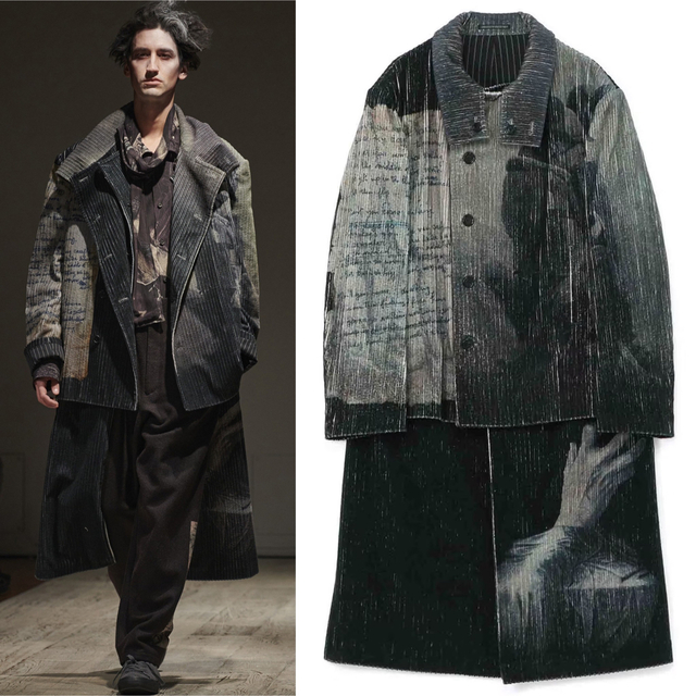 本物の Yohji Yamamoto プリントコート ベクシンスキー ヨウジヤマモト