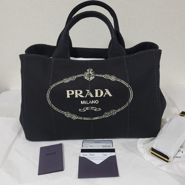 超話題新作 プラダ PRADA - PRADA カナパ 大きめ Mサイズ NERO 黒 ネロ ...