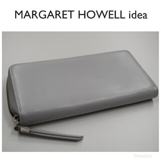 マーガレットハウエル(MARGARET HOWELL)のマーガレットハウエル アイデア 長財布 美品  ホワイトグレー(財布)