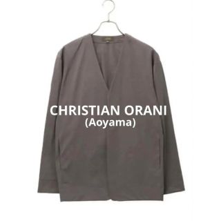 アオヤマ(青山)の【CHRISTIAN ORANI】強撚ポリエステルカーディガン：グレー系(カーディガン)