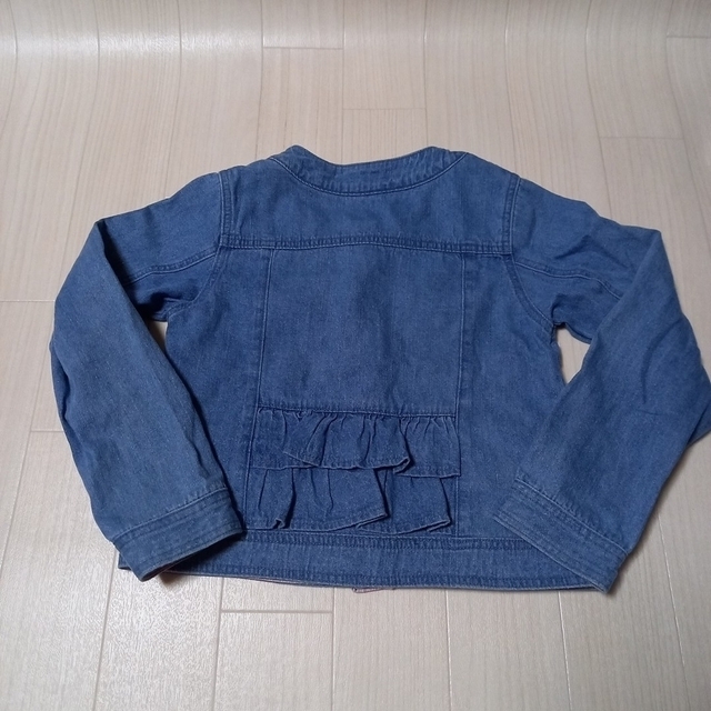 axes femme(アクシーズファム)のノーカラー　デニムジャケット　Gジャン　140 キッズ/ベビー/マタニティのキッズ服女の子用(90cm~)(ジャケット/上着)の商品写真