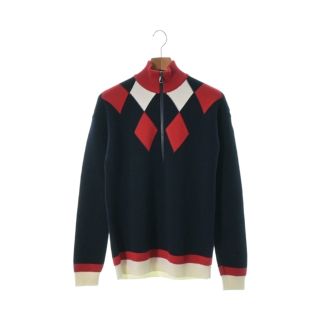 モンクレール(MONCLER)のMONCLER モンクレール ニット・セーター S 紺x赤x白(アーガイル) 【古着】【中古】(ニット/セーター)