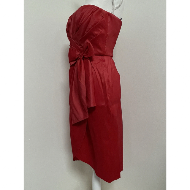 TADASHI SHOJI(タダシショウジ)のレア　タダシショージ　TADASHISHOJI  ドレス　ワンピース　赤　リボン レディースのワンピース(ひざ丈ワンピース)の商品写真