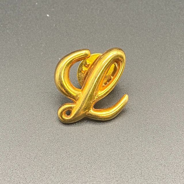 美品】LOEWE ロエベ ロゴ ゴールド ブローチ ピンタック 【中古】 7630