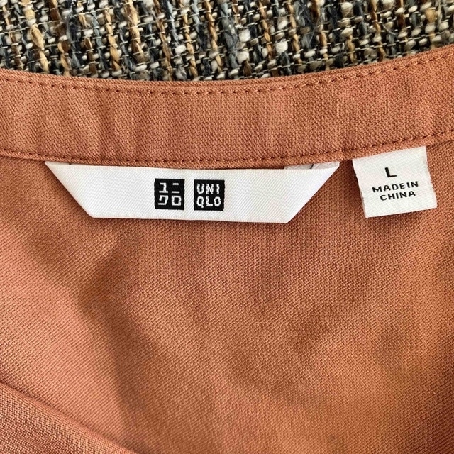 UNIQLO(ユニクロ)のUNIQLO レーヨンスタンドカラーブラウス（7分袖）　Ｌ レディースのトップス(シャツ/ブラウス(長袖/七分))の商品写真