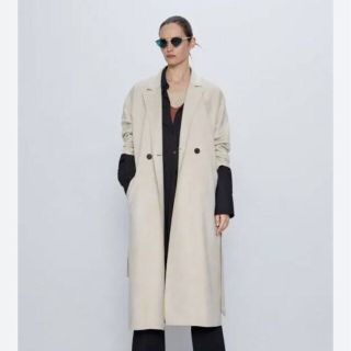 ZARA　ロングコート　フェイクスエードコート　羽織