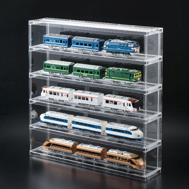 Clardepot 電車模型用クリアラック 組み立て式 レールトイ 収納ケース