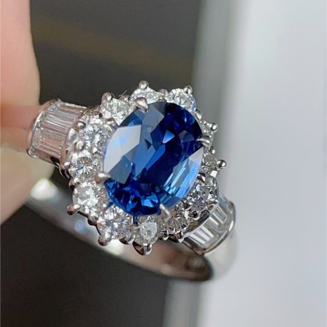 天然 ブルーサファイア ダイヤ リング1.42ct pt900 ¥の通販 by Rui|ラクマ