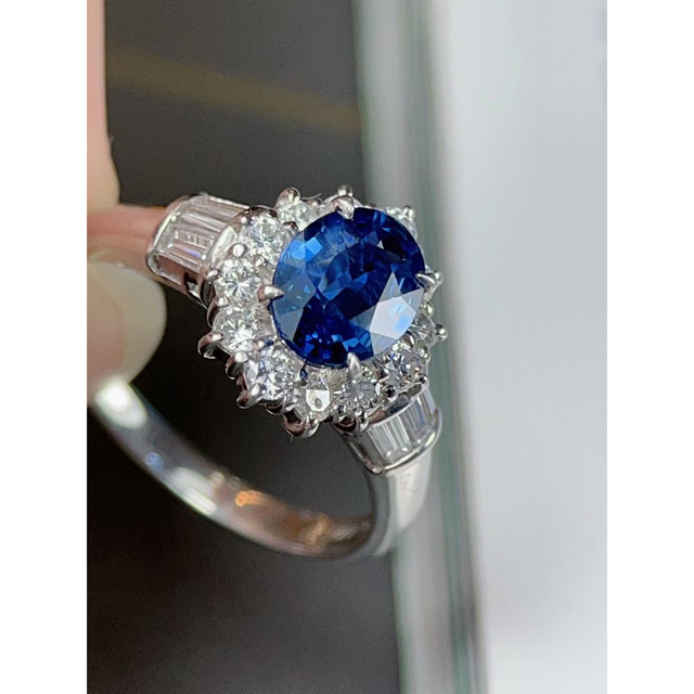 天然 ブルーサファイア ダイヤ リング1.42ct pt900 ¥の通販 by Rui|ラクマ