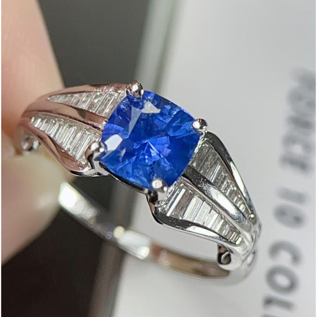 割引あり 天然 非加熱ブルーサファイア ダイヤ リング1.12ct k18