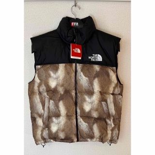 シュプリーム(Supreme)のSupreme North Fur Print Nuptse Vest L(ダウンベスト)