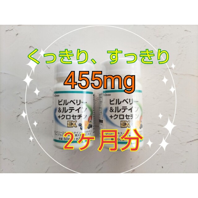 目に！★ビルベリー＆ルテイン＋クロセチンEX★455mg×60粒×2個★60日分