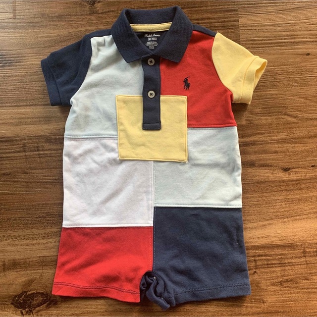 Ralph Lauren(ラルフローレン)のRalph Lauren 半袖ロンパース　ポロシャツ　6m キッズ/ベビー/マタニティのベビー服(~85cm)(ロンパース)の商品写真