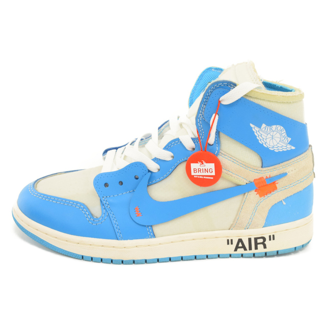 【税込?送料無料】 ×OFF-WHITE ナイキ NIKE - NIKE AIR 148 AQ0818 ホワイト/ブルー ハイカットスニーカー パウダーブルー エアジョーダン1 オフホワイト UNC BLUE POWDER 1 JORDAN スニーカー