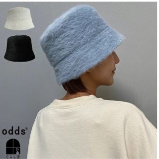 オッズ(odds)の【完売商品】odds オッズ アンゴラ　バケットハット　ブラック(ハット)