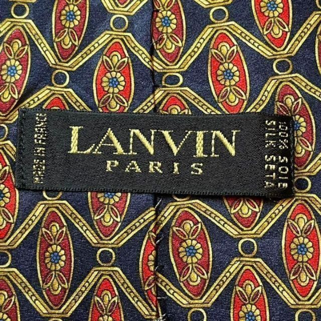 LANVIN(ランバン)のLANVIN ネクタイ 紺/絵柄 シルク100％ USED メンズのファッション小物(ネクタイ)の商品写真