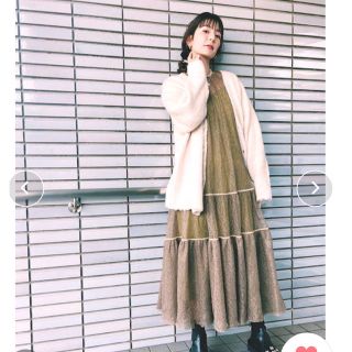 アメリヴィンテージ(Ameri VINTAGE)の【未使用】MEDI MELON TULLE LAYERED DRESS(ロングワンピース/マキシワンピース)