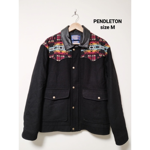 直販割引品 PENDLETON ペンドルトン 襟レザー ウール ネイティブ柄 ...