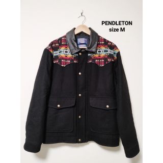 ペンドルトン(PENDLETON)のPENDLETON ペンドルトン 襟レザー ウール ネイティブ柄 ジャケット(ブルゾン)