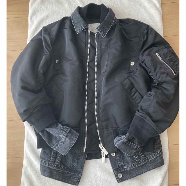 sacai(サカイ)のsacai デニム×MA-1ジャケット 2021 レディースのジャケット/アウター(ブルゾン)の商品写真
