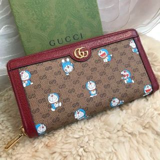 グッチ(Gucci)の☆未使用品☆GUCCI　GGスプリーム　ラウンドファスナー長財布　ドラえもん(財布)