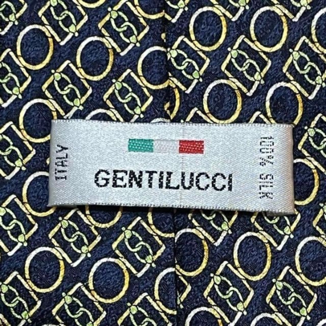 GENTILUCCI ネクタイ 紺色絵柄 USED美品 メンズのファッション小物(ネクタイ)の商品写真