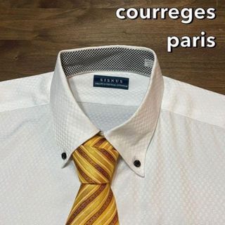 クレージュ(Courreges)のcourreges paris ネクタイ 黄ストライプ USED美品(ネクタイ)