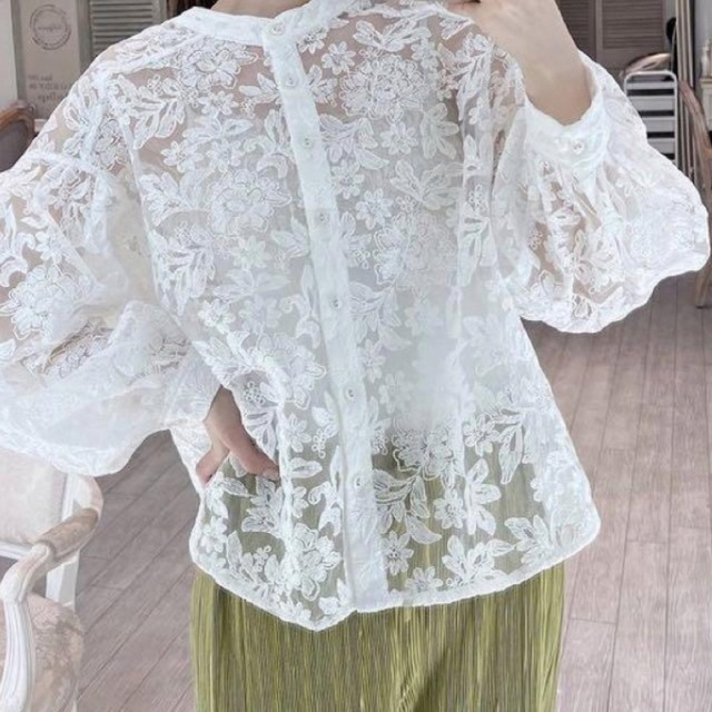 GRL - グレイル 前後2Way花柄刺繍オーガンジーブラウスの通販 by GRL - グレイル 前後2Way花柄刺繍オーガンジーブラウスの通販 by