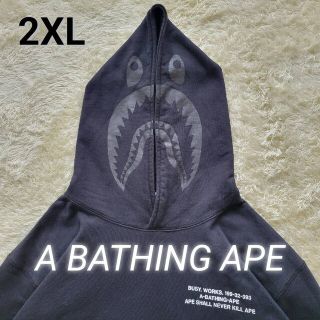 アベイシングエイプ(A BATHING APE)の☆漆黒☆【大きいサイズ2XL】アベイシングエイプ　ワイド　シャークパーカー(パーカー)